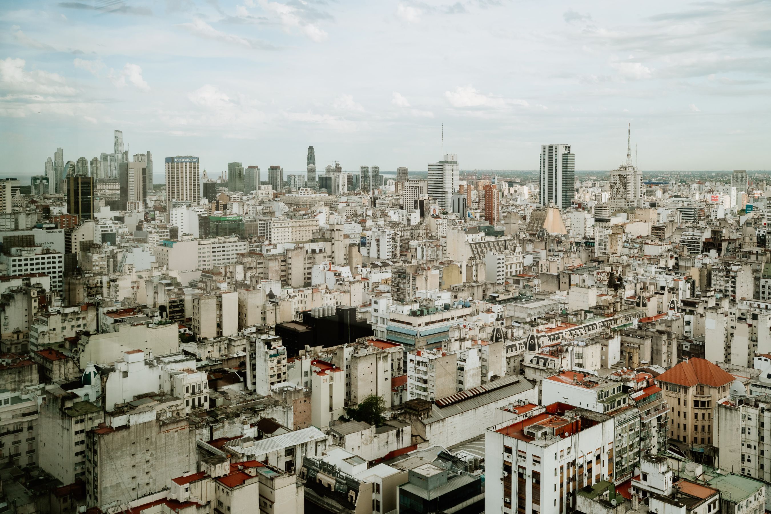 Aerial view of the Buenos Aires skyline